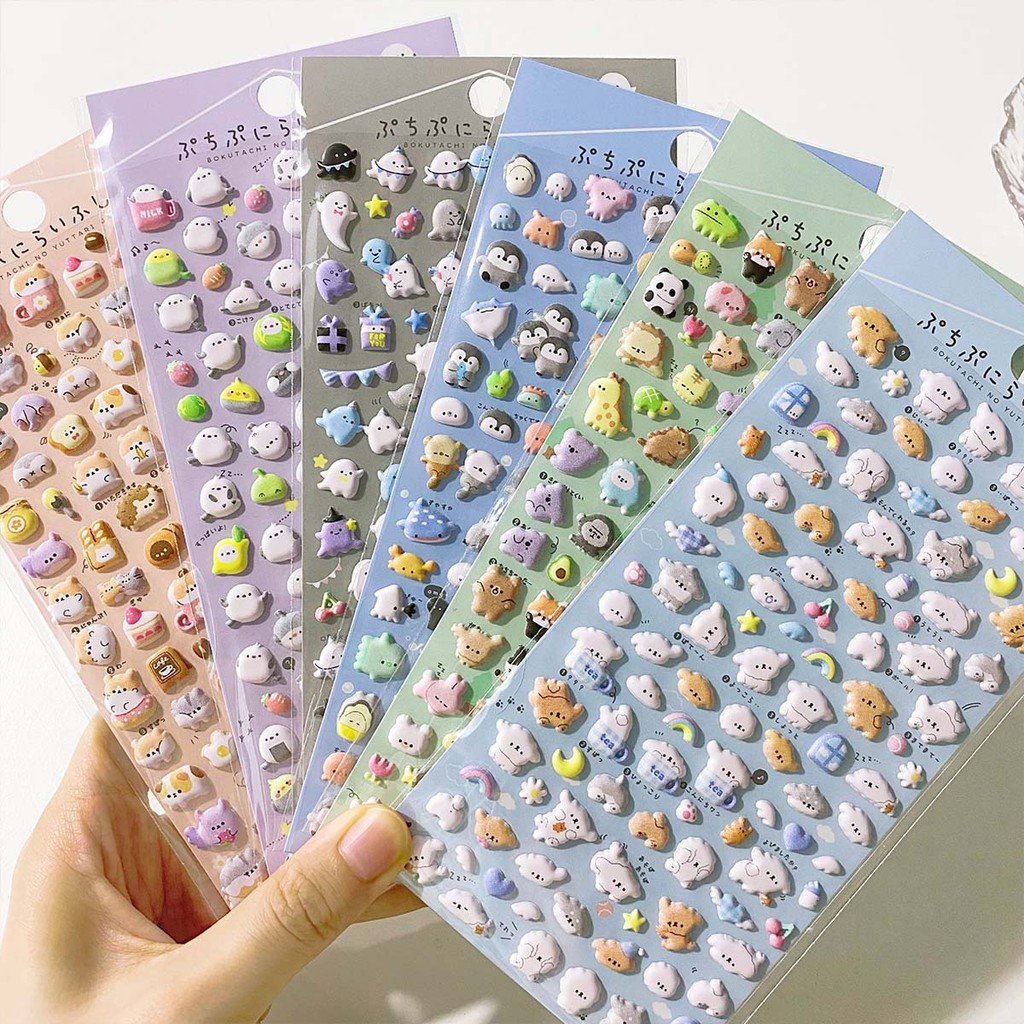 

Kawaii Animals 3D Puffy Stickers Cute Cartoon Scrapbooking Sticker DIY Journal Stationery Sticker Deco Aesthetic Art