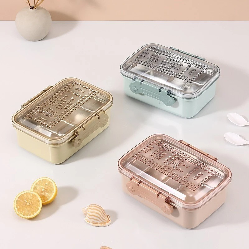 Tempat Bekal Wadah Makan Lunch Box Stainless Anti Tumpah Kotak Makan Anak Lucu