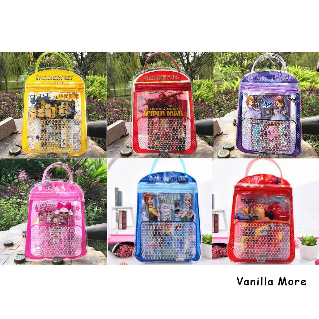 

Stationery Set 6 in 1 Alat Tulis Anak Sekolah Buku Pulpen Penghapus Pengaris Tas Murah