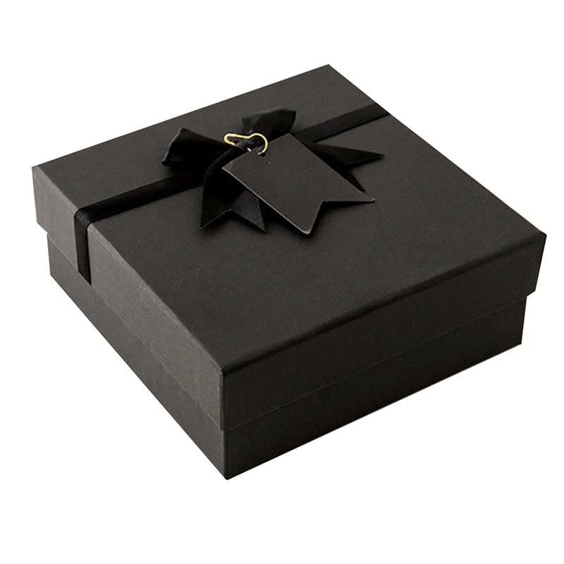 

Gift Box Large Ribbon Case Wrap Party Favor Storage Jewelry Black Packing Boxes Paper Holder