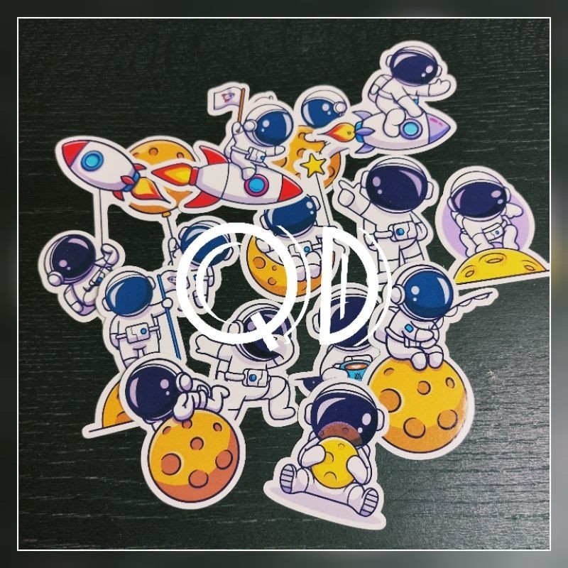 

Isi 14pcs Stiker Astronot Chibi Sticker Glossy Murah Astronot