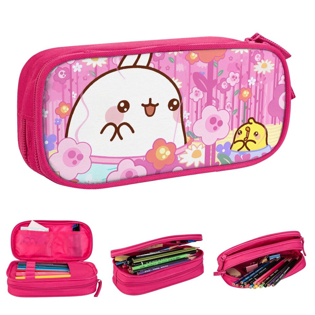 

Cartoon M-Molangs And Piupiu Pencil Case Pencil Pouch Pen Box for Student Big Capacity Bags Students School Zipper Stationery