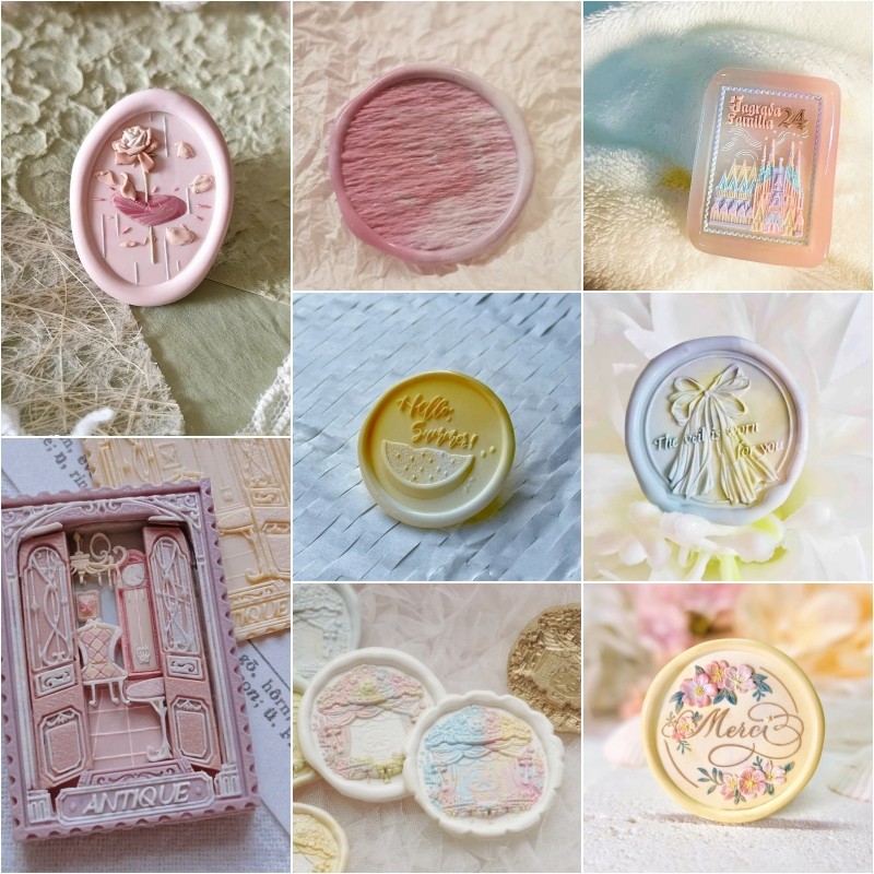 

2024 New 3d Fire Seal Stamp Toy Seal Head Special Relief Diy Fine Carved Copper Head Envelope Seal Invitation Card Wedding Gift