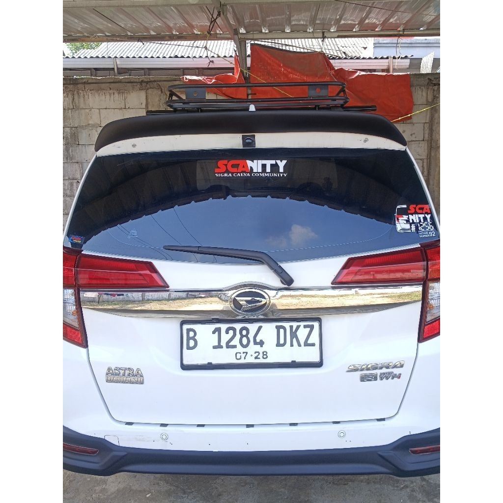 Bodykit Belakang Model Venturer + Spoiler Calya Sigra Warna Hitam Doff Bahan Fiber Berkualitas