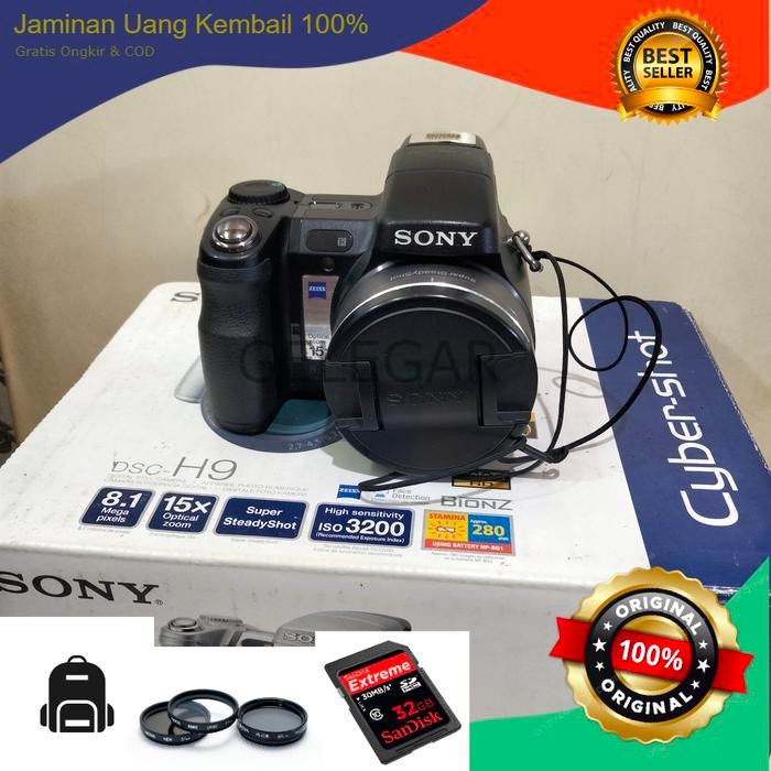 kamera vintage Sony dsc H9 lengkap box