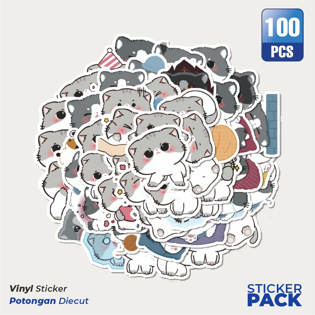 

Stiker Vinyl Stiker Kawaii Kittens Series [Anak Kucing Lucu] Waterproof Aesthetic- Untuk Laptop, Motor, dan Helm - Paper Stationery Pack