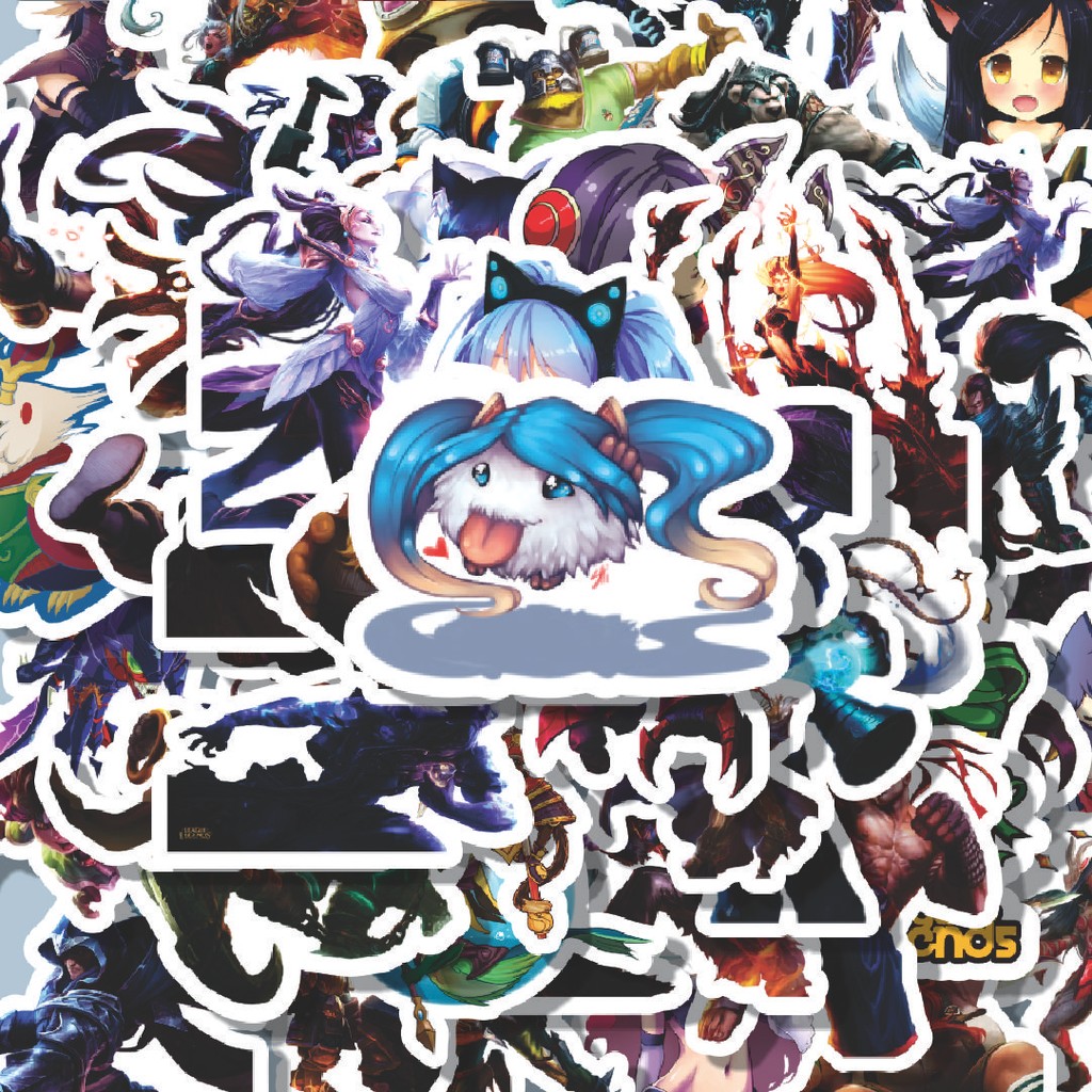 

100PCS Lucu Stiker Kartun League Of Legends Skin 5 Stiker Aesthetic Stiker Anti Air Stikers Berperekat Waterproof sticker decal buat Motor Helm Buku Journal Koper Casing HP Laptop Botol Minum Hadiah anak