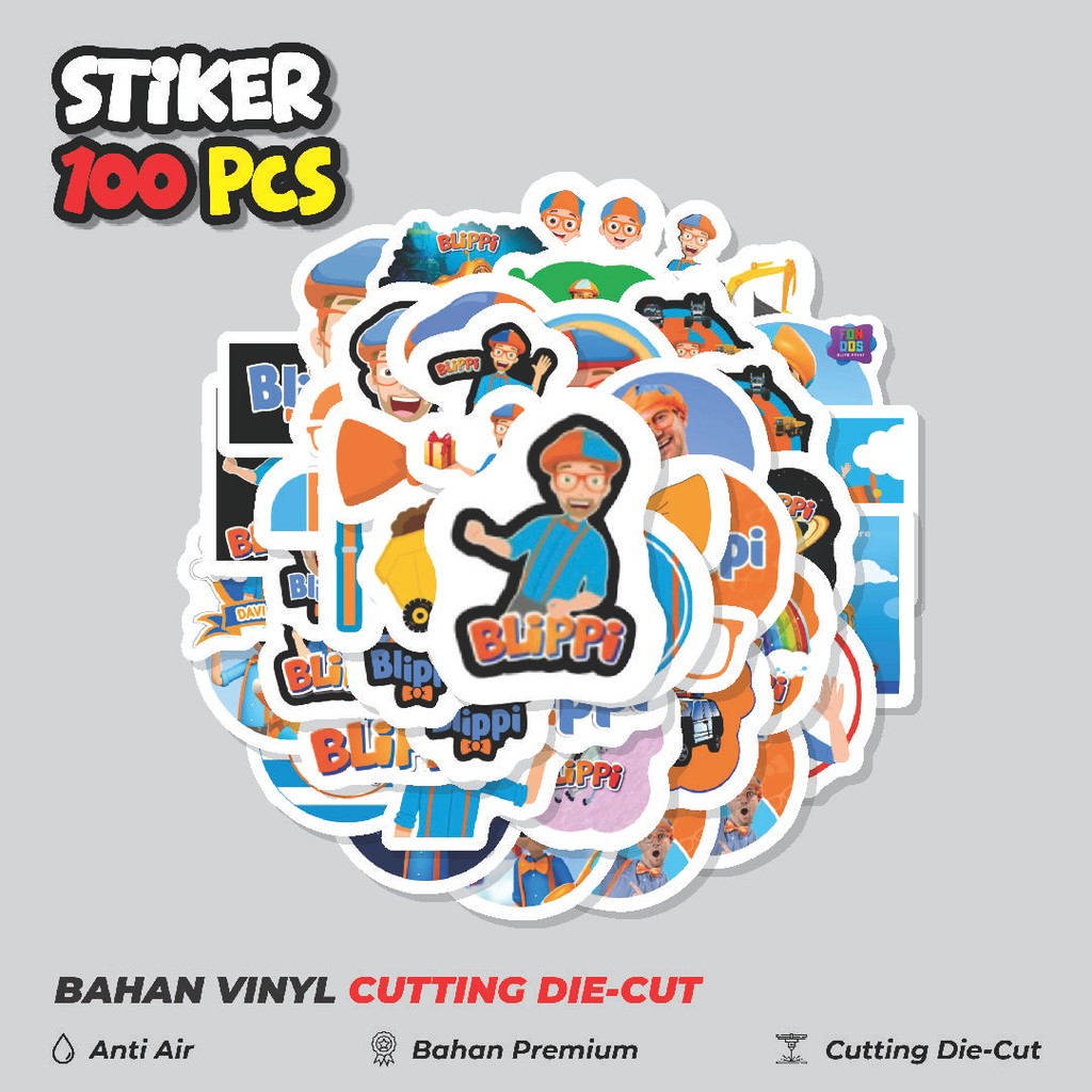 

Terbaru! 50 pcs Stiker Blippi Dekorasi Lucu Kreatif untuk Notebook, Skateboard, HP