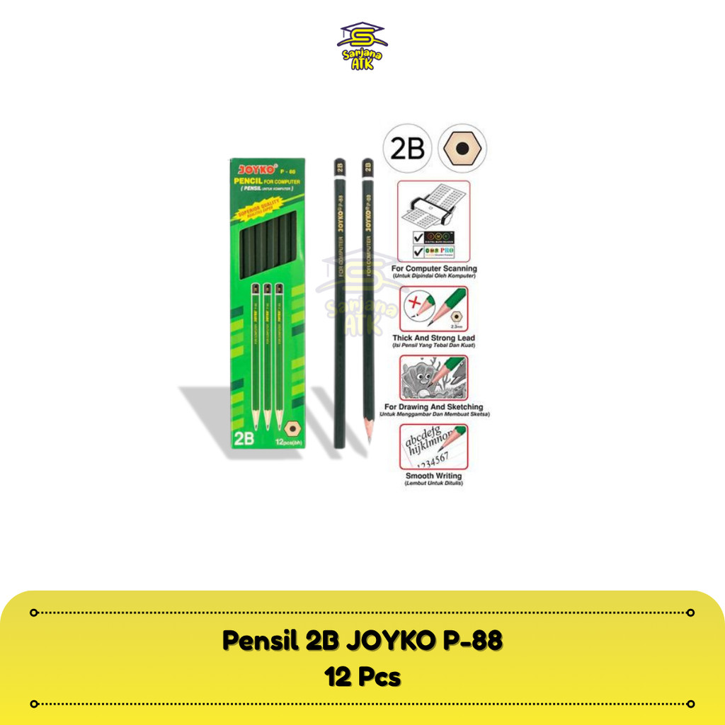 

(12pcs) Pensil 2B Joyko P-88