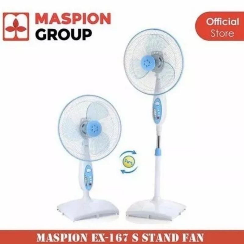 Kipas angin Maspion EX-167 16 inch berdiri dan di meja 2in1