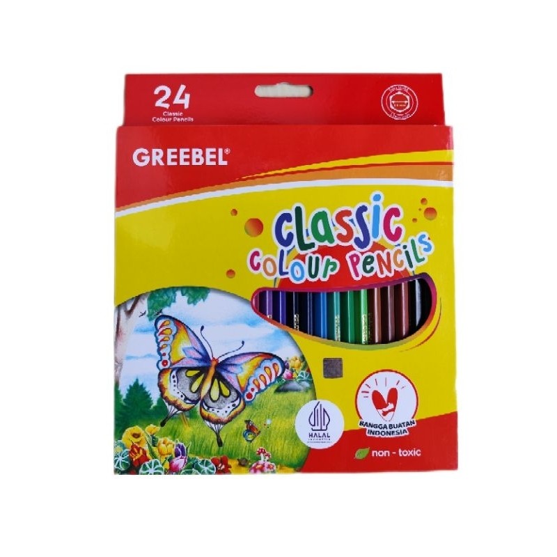 

Pensil Warna Greebel Panjang 24 Warna Classic
