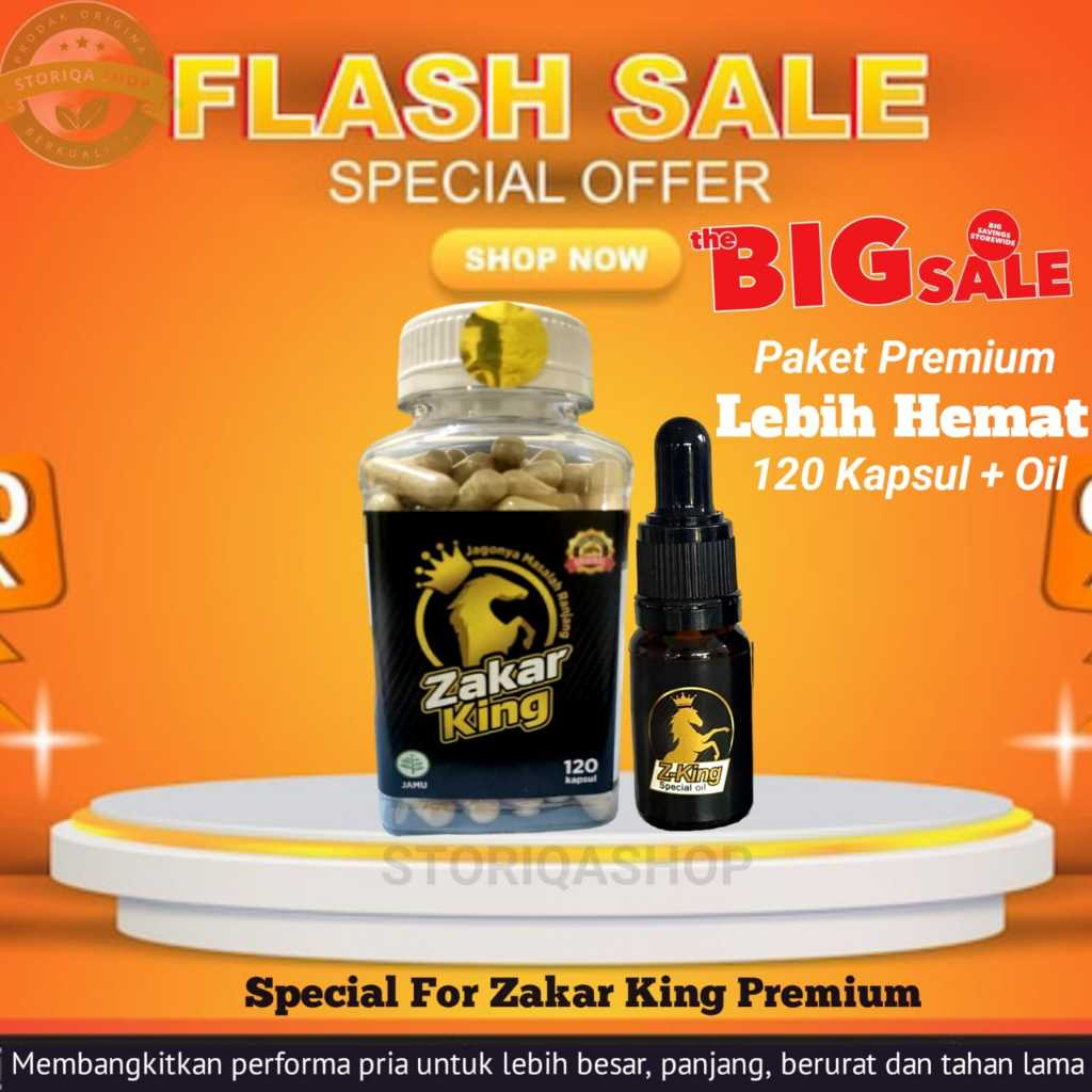 PAKET HEMAT Zakar King isi 120 Kapsul Dan Zakar King Oles 100% Original Herbal Natural t