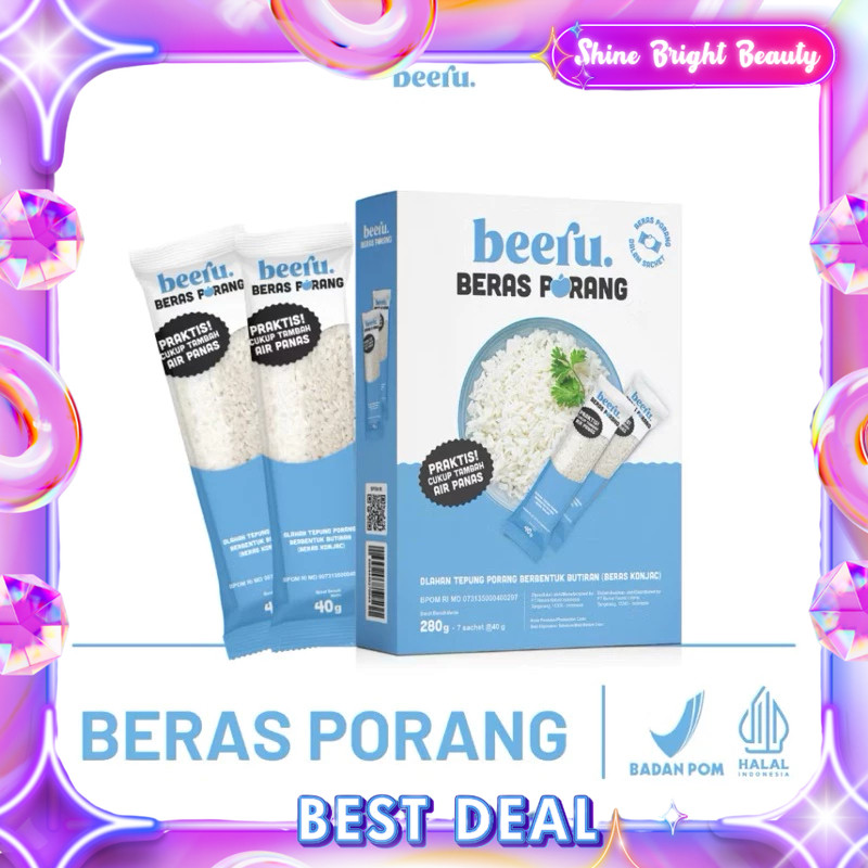 

Beeru - Beras Porang - Box isi 7 saset - Shirataki Konjac Rice Beras High quality