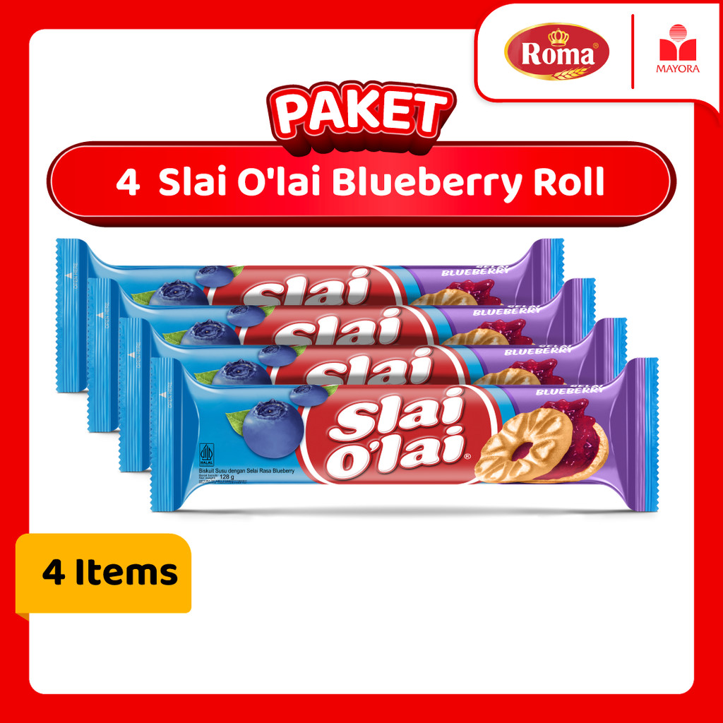 

Paket 4 Biskuit Roma Slai O'Lai Blueberry Roll 128 Gram