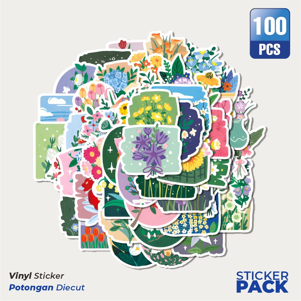 

Super Hemat! 100 PCS Stiker INS Style Oil Painting Flower [Lukisan Minyak Gaya INS Bunga] Waterproof Aesthetic- Untuk Laptop, Motor, dan Helm - Paper Stationery Pack