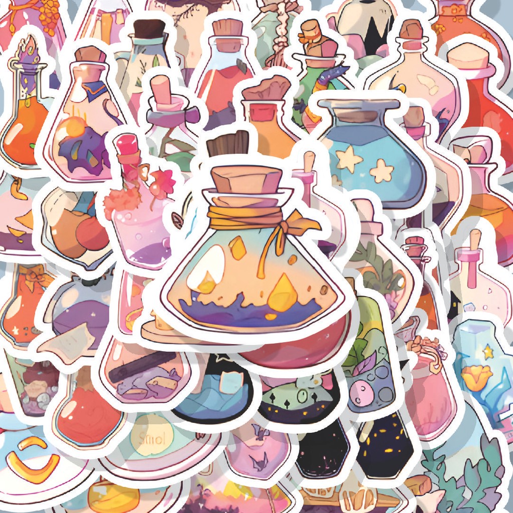 

100PCS Lucu Stiker Madicine Bottle Art [Seni Botol Obat] Stiker Aesthetic Stiker Anti Air Stikers Berperekat Waterproof sticker decal buat Motor Helm Buku Journal Koper Casing HP Laptop Botol Minum Hadiah anak