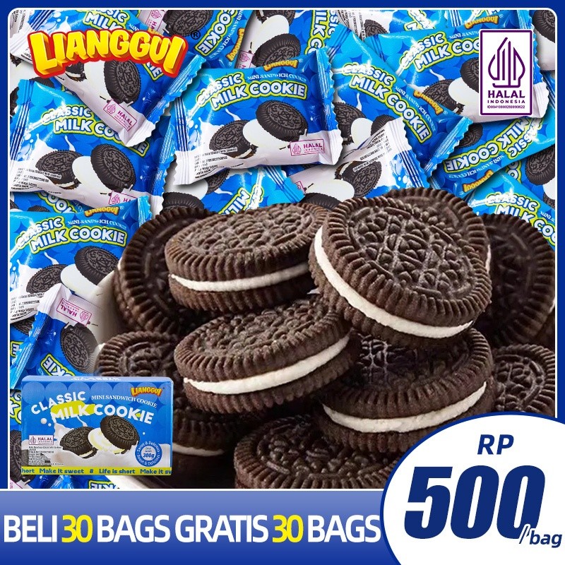 

Buy 30 Get 30 Lianggui Classic Milk Cookie Biskuit Original Chocolate Double Biskuit Enak Cemilan