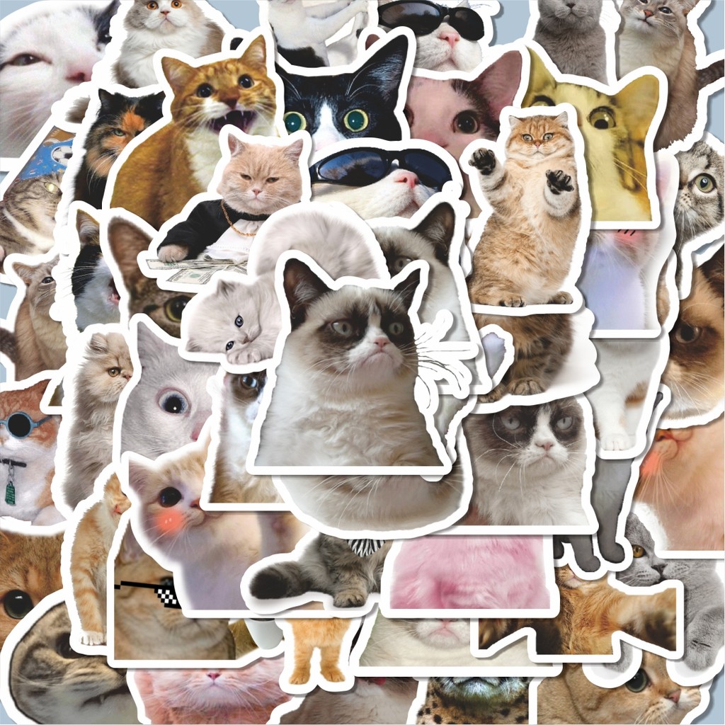 

100PCS Lucu Stiker Funny Cats Emoji Series [Seri Emoji Kucing Lucu] Stiker Aesthetic Stiker Anti Air Stikers Berperekat Waterproof sticker decal buat Motor Helm Buku Journal Koper Casing HP Laptop Botol Minum Hadiah anak