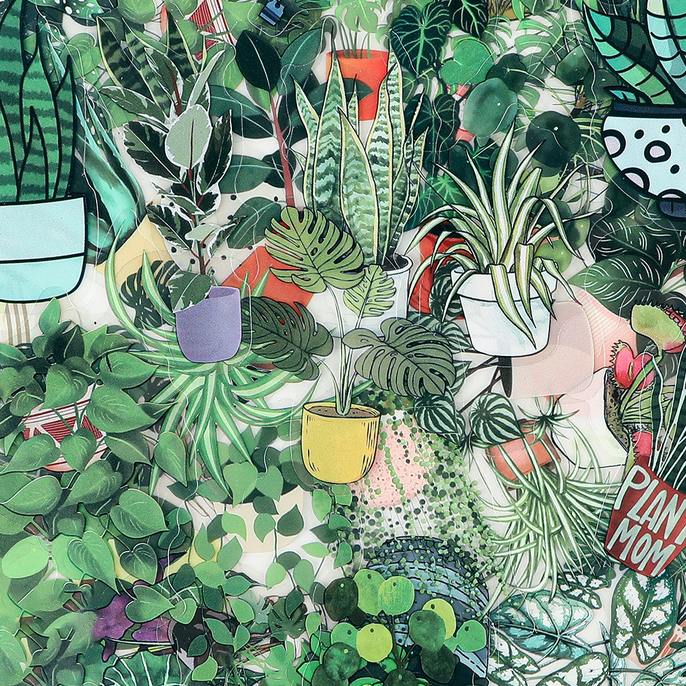 

10/50PCS Green Plant Bonsai PET Graffiti Sticker Potted Plant Cartoon Decal Laptop Phone Guitar Skateboard Waterproof Sticker