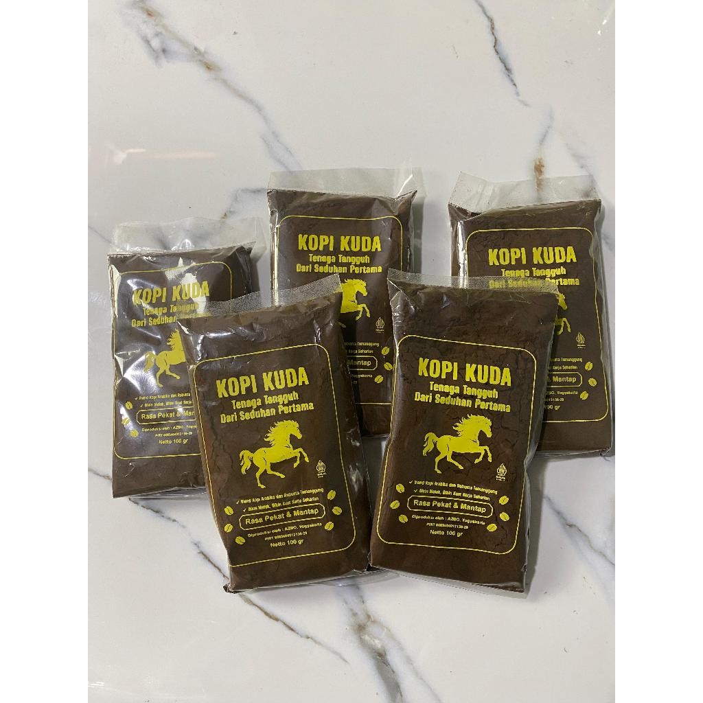 

AZBOLOGY Kemasan Kopi Kuda | Blend Kopi Arabika dan Robusta Temanggung | Kopi Bubuk (Coffe Ground) 100 gram Omah Grosir Purbalingga