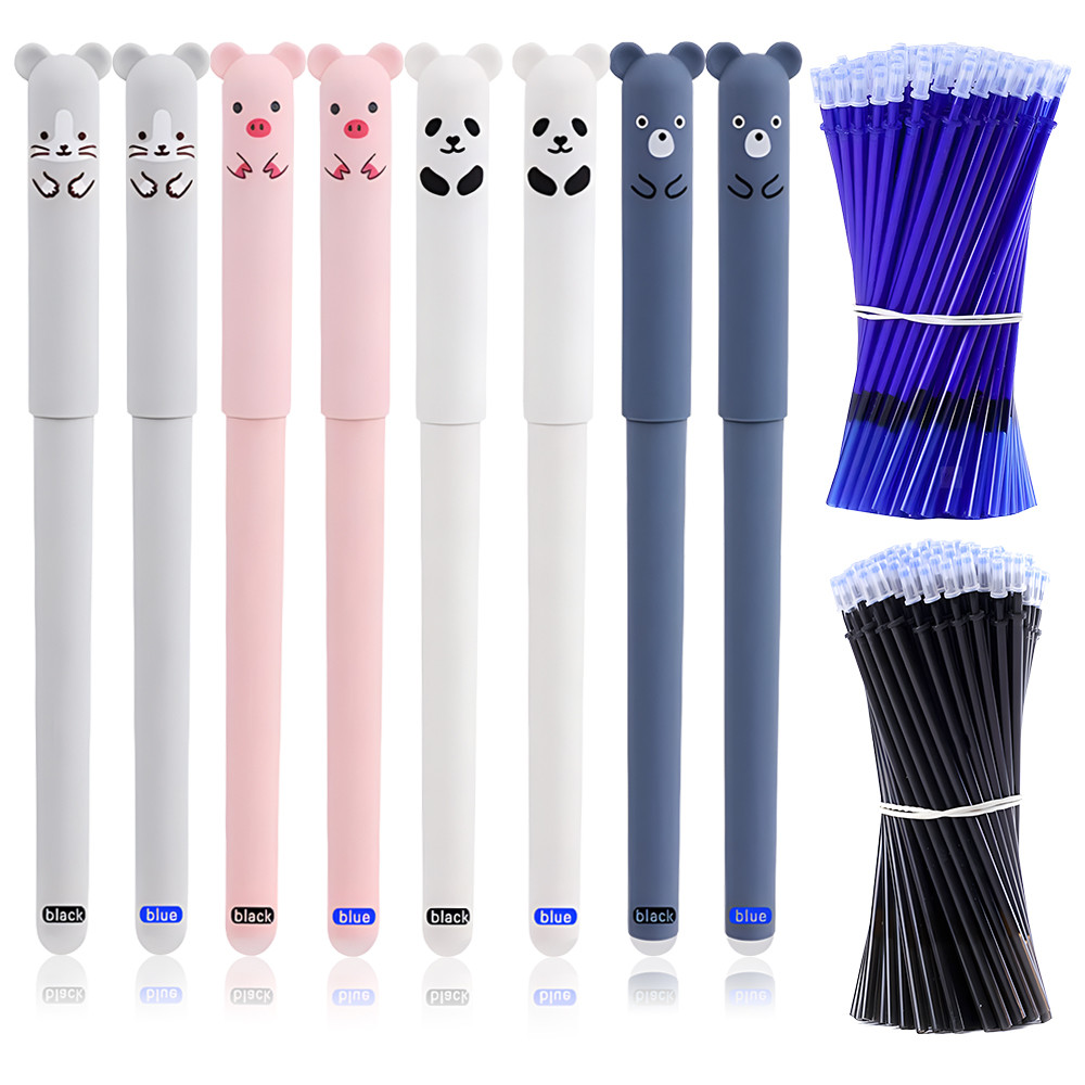 

Novelty Cute Kawaii Erasable School Pens Novelty Panda Bear Pig Bear Black Blue Writing Ink Gel Pen Funny Cool Fancy Stationery