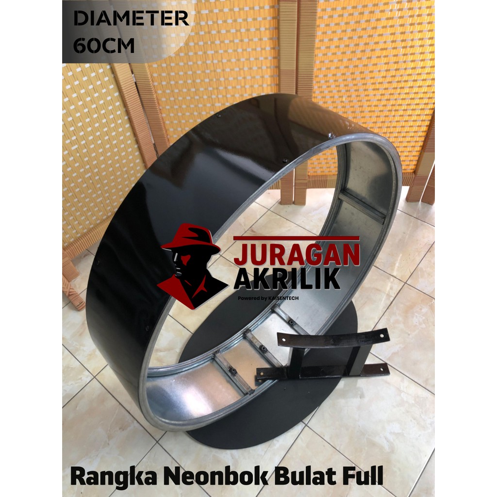 Rangka Neon Box Bulat Diameter 60cm fullset
