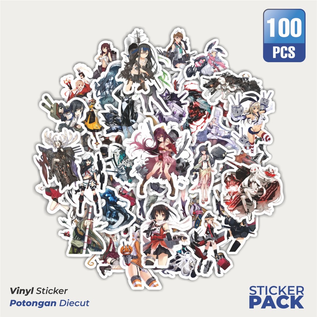 

Super Hemat! 100 PCS Stiker Anime Game Series Kantai Coection Character 4 Dekorasi Lucu Kreatif untuk Notebook, Skateboard, HP