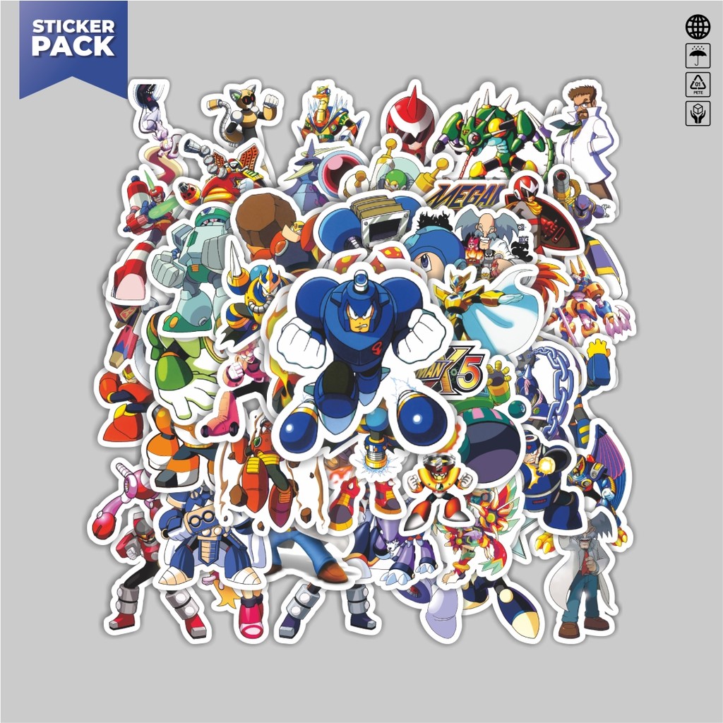 

[100PCS]Stiker Pack Stiker Capsom Series Megaman Universe Character Mix 2 Aesthetic Vinyl Anti Air Dekorasi Sticker Laptop Buku Journal Koper Helm Casing HP Gitar Helm Skateboard