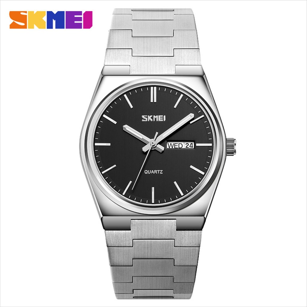 Jam Tangan Pria SKMEI Analog Date 9288 Stainless Steel Original