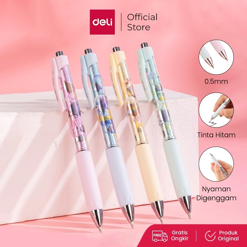 

Deli Pulpen Gel / Gel Pen 0.5mm Lucu Tinta Hitam SA126 1 pcs