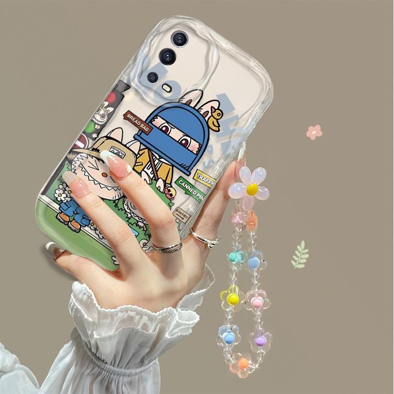 OPPO Compatible For OPPO A54 A55 4G Sebuah sarung tangan murah Anti jatuh silikon Melawan goncangan 