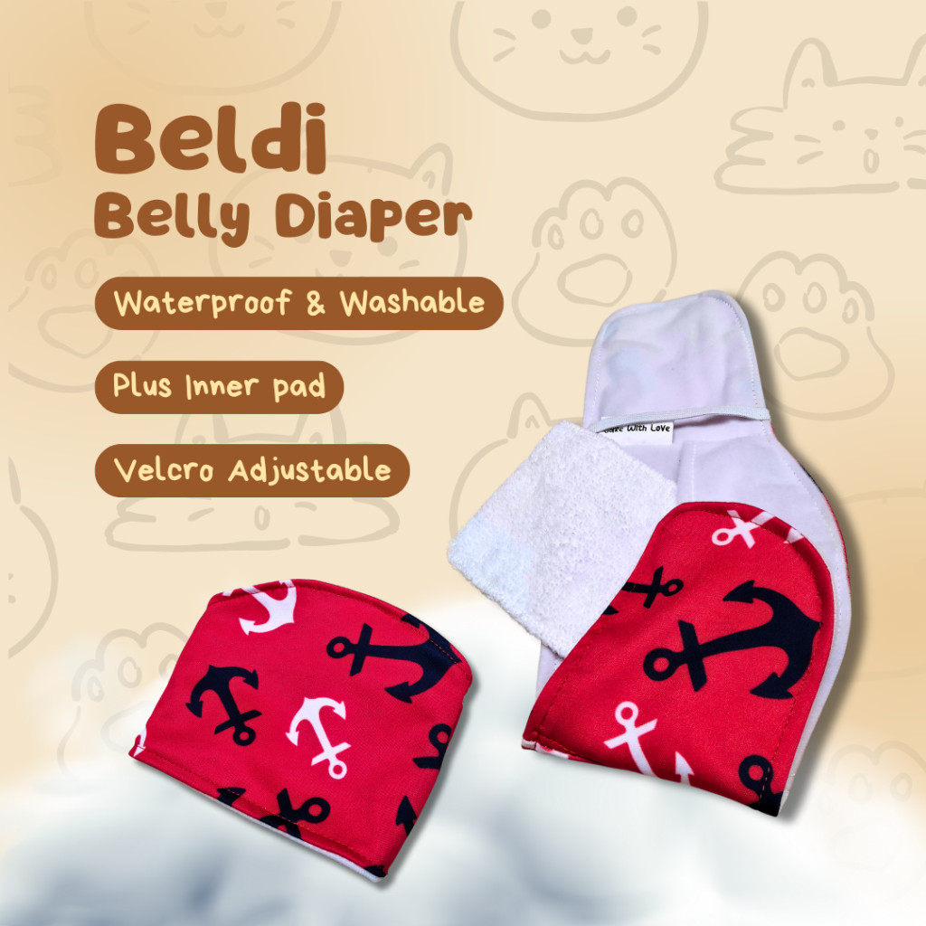 Manner Belt Pampers Popok Anjing Jantan Bisa Dicuci Washable dan Waterproof Pempers Diapers Kucing