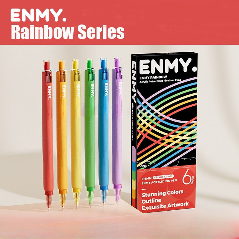 

ENMY Pensil Gambar Seni Rainbow Fineliner 6pcs/set/ Pensil Untuk Jurusan Seni Rupa