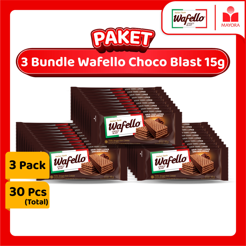 

Paket 3 Bundle Wafer Wafello Choco Blast 15 Gram
