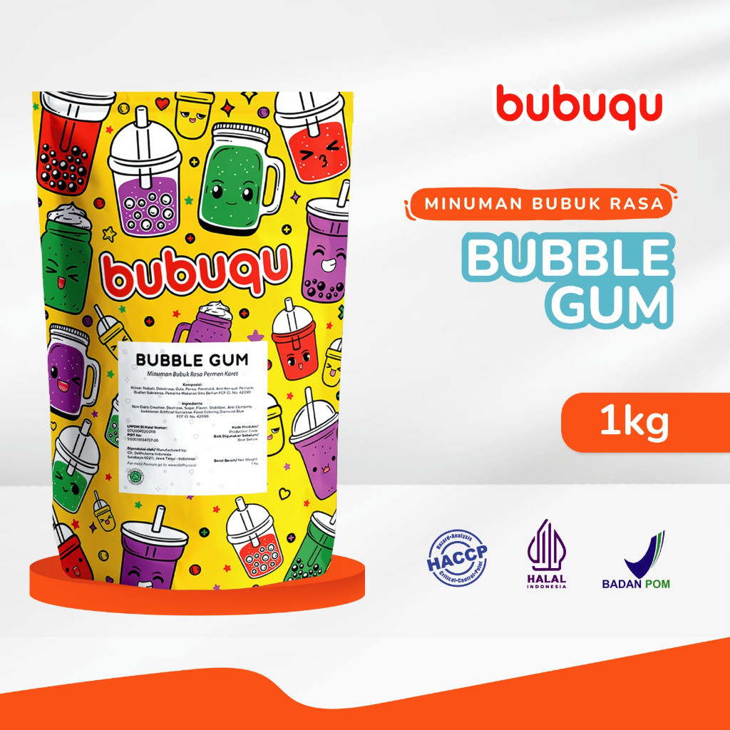 

NEW SALE Powder Drink Bubble Gum Bubuqu 1 Kg - Bubuk Minuman Permen Karet