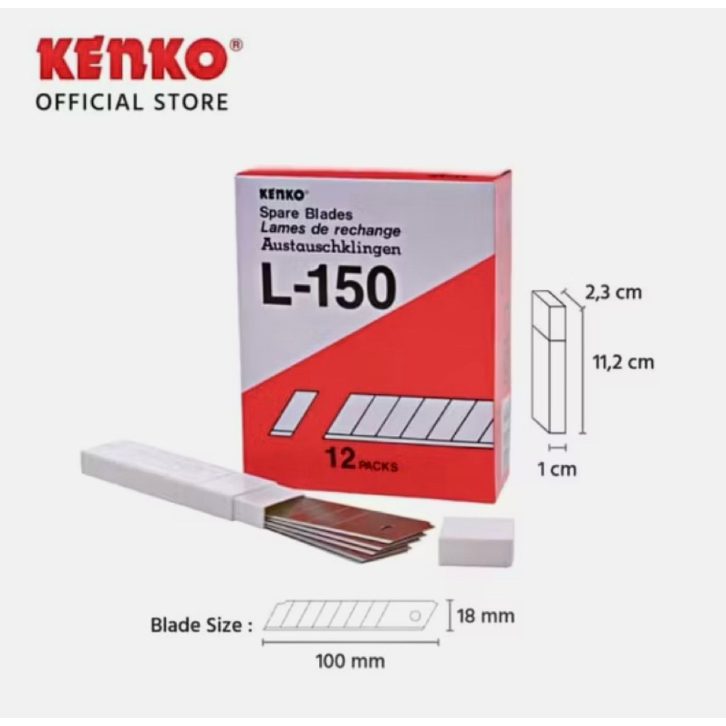 

Kenko L 150 - Isi Cutter Kenko L-150 untuk Pisau Besar - dalam 1 tube isi 5 lembar