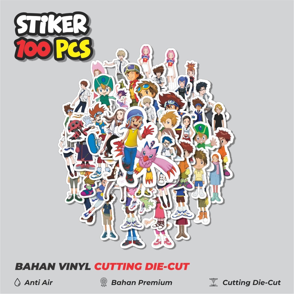 

Terbaru! 50 pcs Stiker Anime Series Digimon Character Mix 1 Dekorasi Lucu Kreatif untuk Notebook, Skateboard, HP