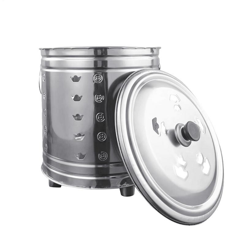 Backyard Fire Pit Wood-Burning Fire Burner Bucket Heat Resistant Odorless Spark-Proof Round Bucket W