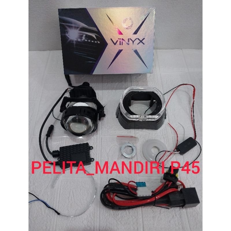 paket lengkap biled p45 Lensa Lampu LED Laser Projector Projie BiLED 3 Inch Inci Inchi Proyektor Mob