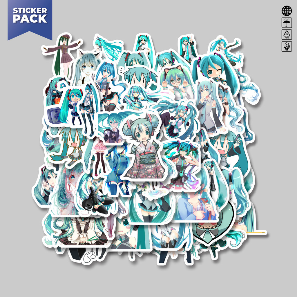 

[100PCS]Stiker Pack Stiker Music Series Hatsune Miku Mix 4 Aesthetic Vinyl Anti Air Dekorasi Sticker Laptop Buku Journal Koper Helm Casing HP Gitar Helm Skateboard