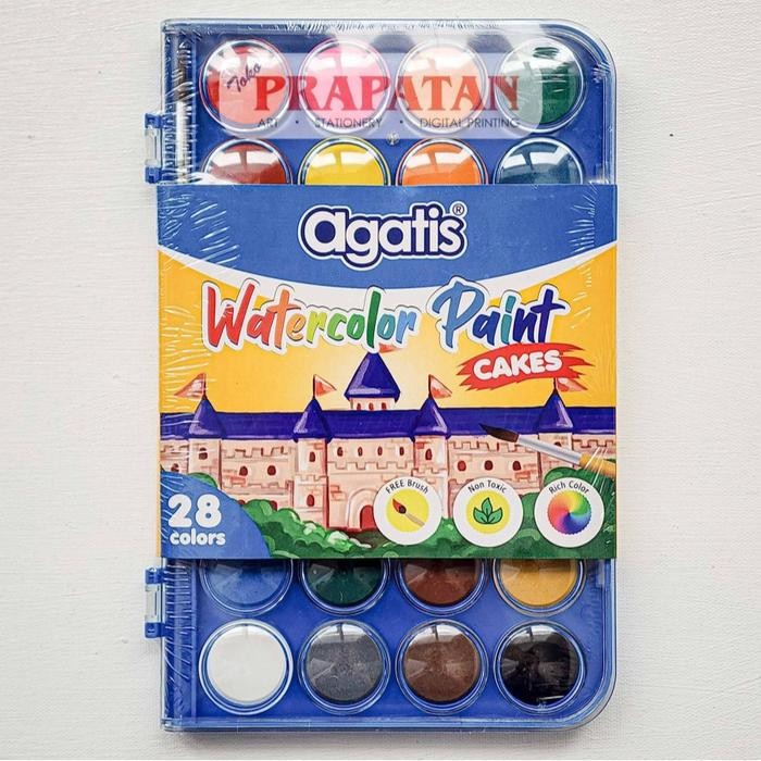 

Agatis Watercolor Paint Cakes Set PC-C | Cat Air Set - 12 warna