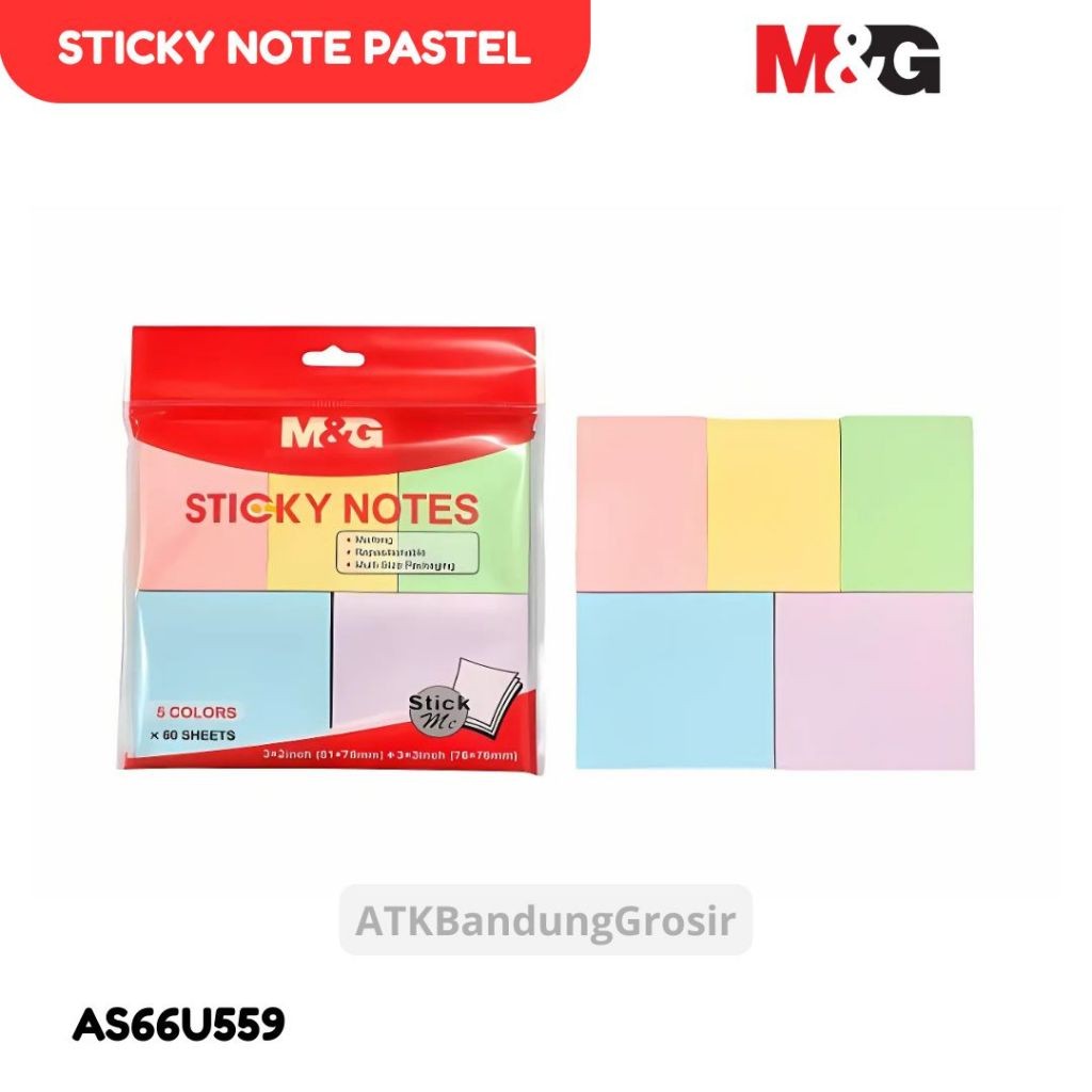 

Sticky Note M&G Y-445 5 Color 5 x 60 Sheet 76&51x76 Sticky Note Lucu #AS66U559 - SHESB