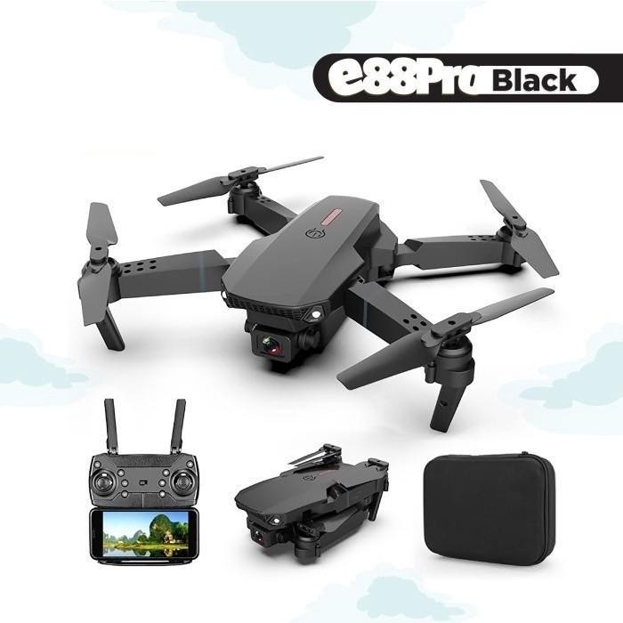 Drone E88pro Foldable Drone Lipat Single Camera - Hitam