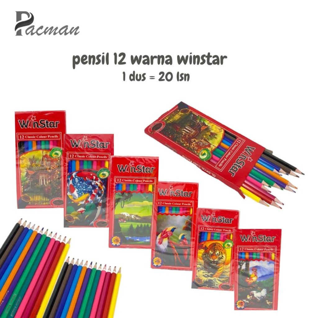 

[Isi 12 Pcs] Pensil 12 Warna Winstar - Panjang