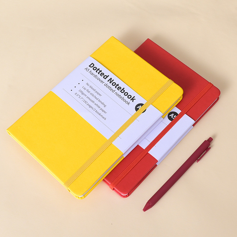 

A5 Notebook 96 Sheets Classic Journal Dotted Paper Hard Cover Business Creative Elastic Band Notepad Diary Student Stationery