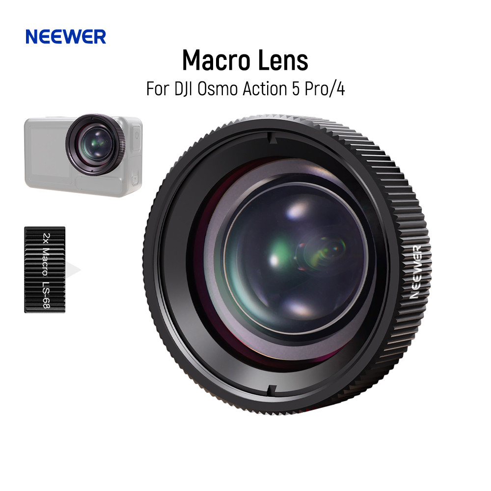 NEEWER Macro Lens Compatible with DJI Osmo Action 5 Pro/4 Action Camera, 2X Magnification, Close Up 