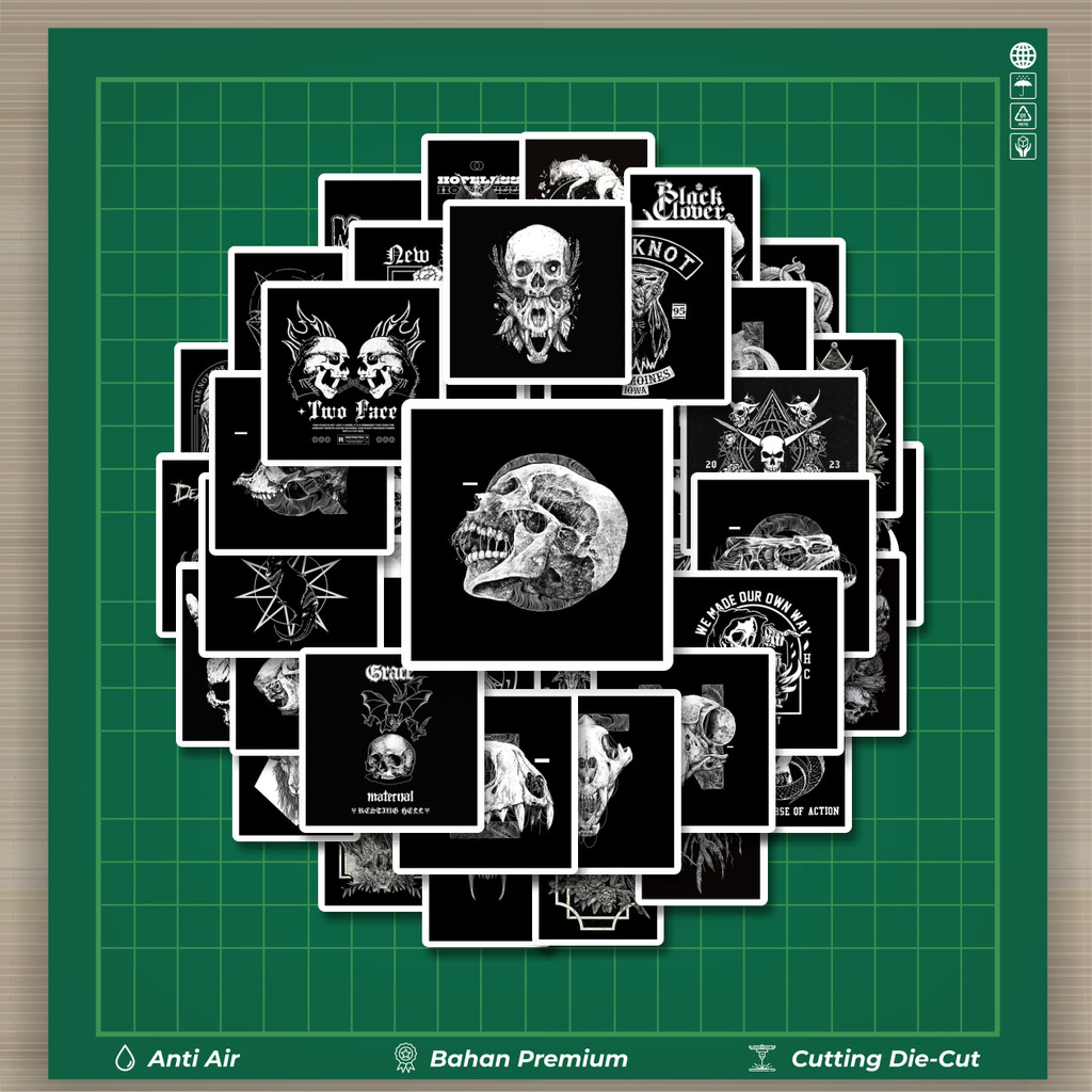 

HOT 50 PCS STIKER Stiker Black And White Metal TShirt Design Mix [Desain Kaos Metal Hitam Putih] Stiker Fashion Cars Decal Dingin Kartu Album Custom Vinyl Anti Air- Sticker Aesthetic Buku Journal Koper Casing HP Tablet Laptop Helm Motor Botol Minum