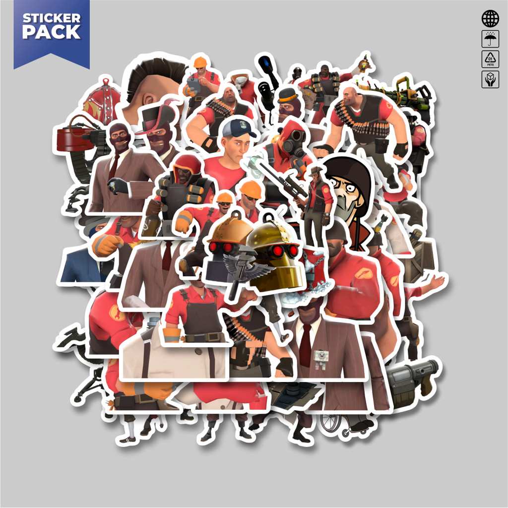 

[100PCS]Stiker Pack Stiker Game Series Team Fortres Character V4 Aesthetic Vinyl Anti Air Dekorasi Sticker Laptop Buku Journal Koper Helm Casing HP Gitar Helm Skateboard