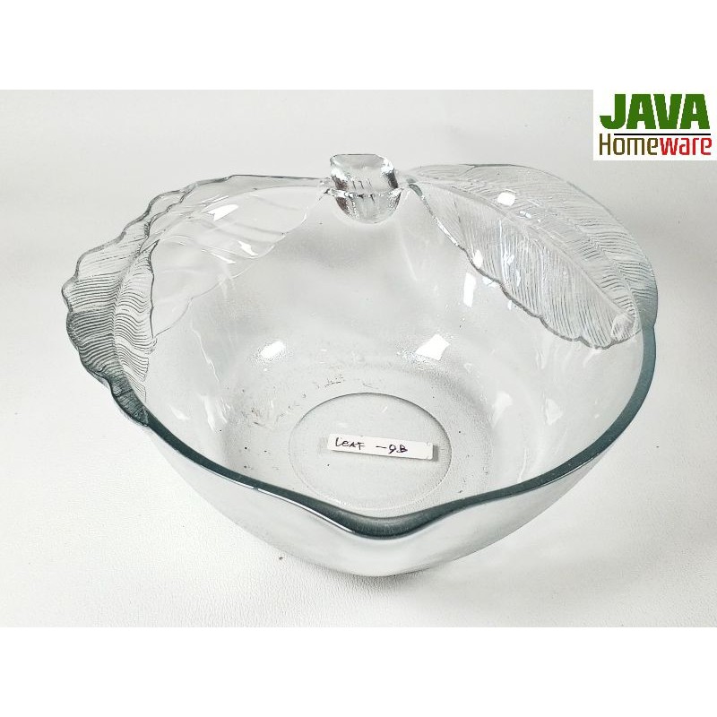 MANGKOK KACA SOUVENIR LEAF 9B ( 12biji ) | MANGKOK KACA SOUVENIR APEL | MANGKOK KACA BENING