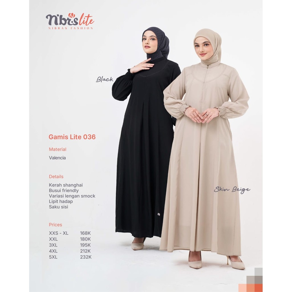 Gamis nibras lite 036 (gamis branded murah)